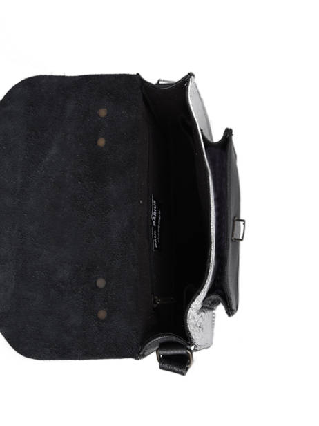 Cross Body Tas Mlle George Argento Leder Paul marius Zwart argento GEORGARG ander zicht 3