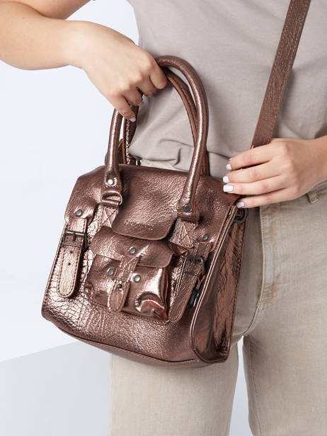 Handtas Vintage Leder Paul marius Roze vintage S ander zicht 1