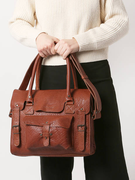 Shoppingtas Vintage Leder Paul marius Bruin vintage M ander zicht 1